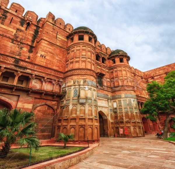 Gates of Red Fort of Agra, India - GlobePhotos - royalty free stock images