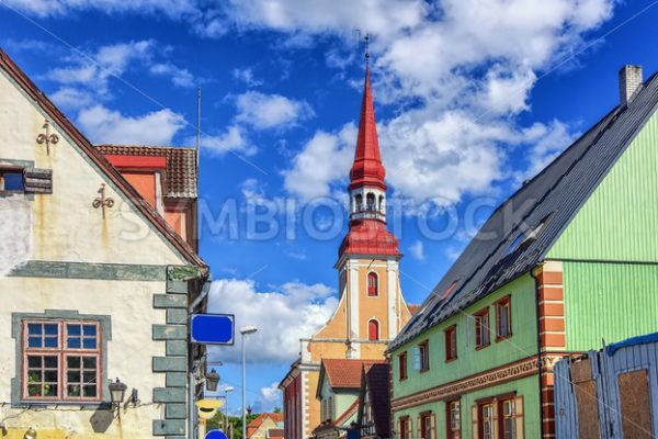 Traditional colorful buildings in Parnu, Esonia - GlobePhotos - royalty free stock images