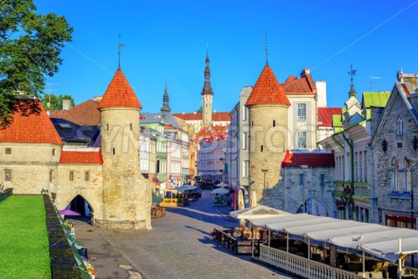 Viru Gate in the old town of Tallinn, Estonia - GlobePhotos - royalty free stock images