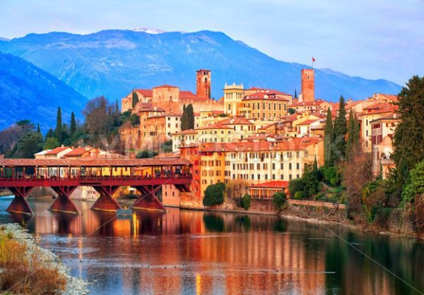 Bassano del Grappa town in the Alps mountains, Italy - GlobePhotos - royalty free stock images