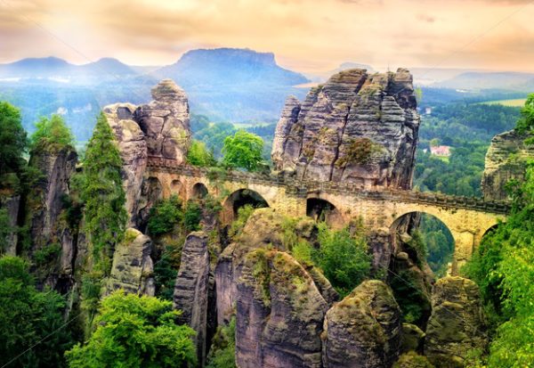 Bastei Bridge in Saxon Switzerland, Dresden, Germany - GlobePhotos - royalty free stock images