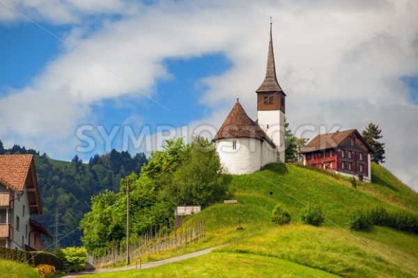 Church on a hill in central Switzerland near Zurich - GlobePhotos - royalty free stock images