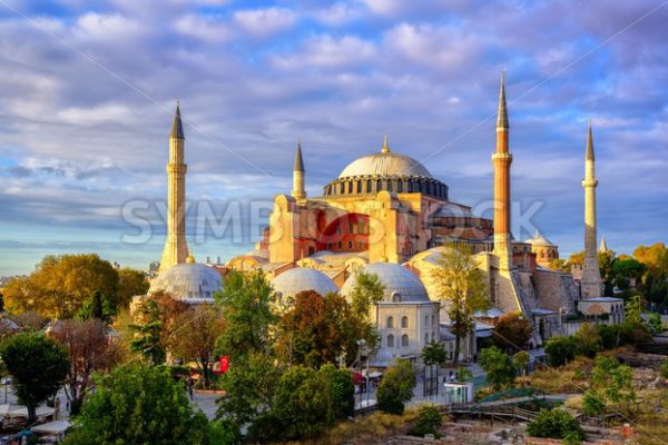 Hagia Sophia domes and minarets, Istanbul, Turkey - GlobePhotos - royalty free stock images