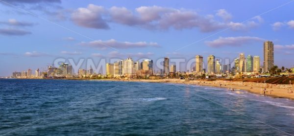 Modern skyline of Tel Aviv city at evening, Israel - GlobePhotos - royalty free stock images