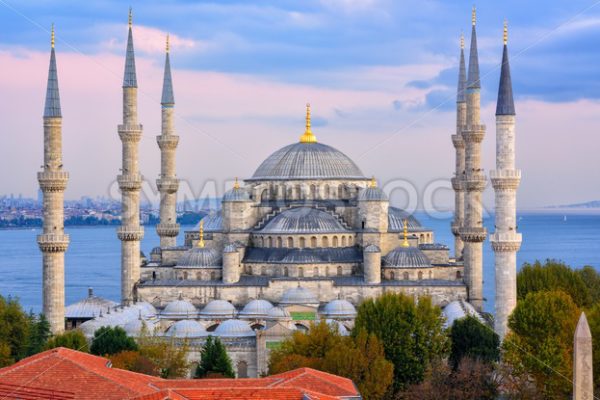 Blue Mosque and Bosphorus, Istanbul, Turkey - GlobePhotos - royalty free stock images