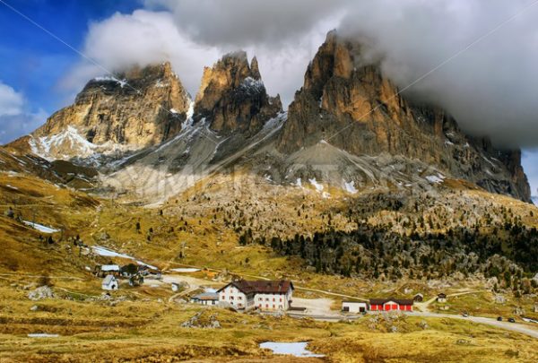 Clouds over Dolomites mountains, Alps, Italy - GlobePhotos - royalty free stock images