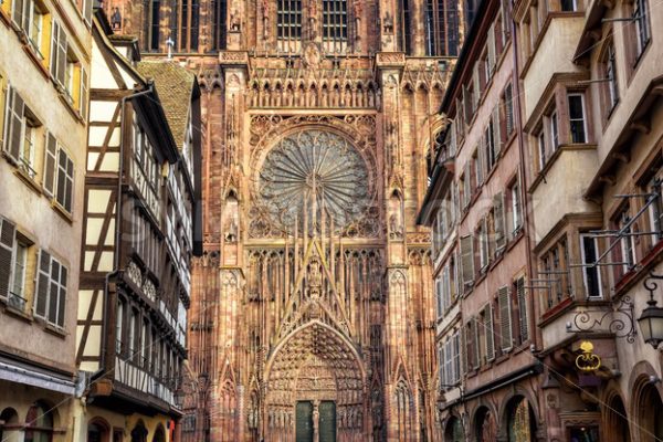 Detail view of the Strasbourg cathedral, Alsace, France - GlobePhotos - royalty free stock images