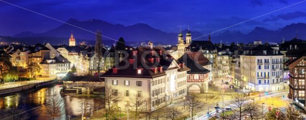 Lucerne, Switzerland, panoramic view at evening - GlobePhotos - royalty free stock images