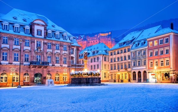 Medieval german town Heidelberg in winter, Germany - GlobePhotos - royalty free stock images