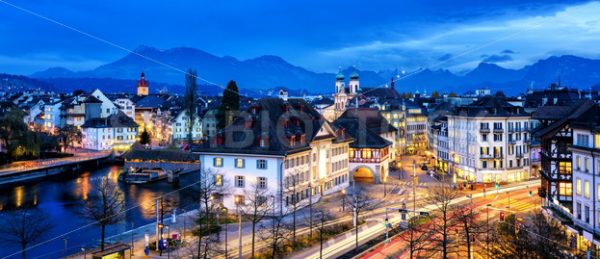 Old town of Lucerne, Switzerland, at evening - GlobePhotos - royalty free stock images