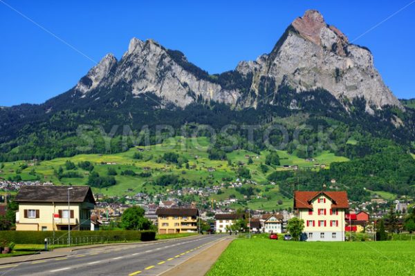 Swiss mountain landscape by Schwyz, Switzerland - GlobePhotos - royalty free stock images