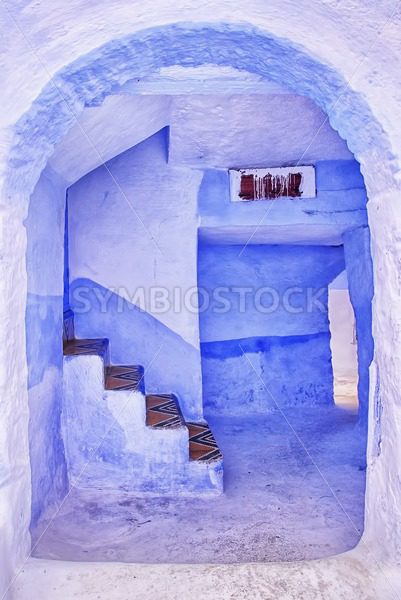 Traditional blue painted house in Chaouen, Morocco - GlobePhotos - royalty free stock images