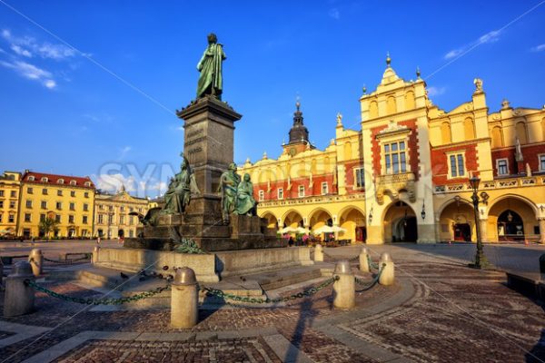 Cloth Hall and Adam Mickiewicz Monument, Krakow, Poland - GlobePhotos - royalty free stock images