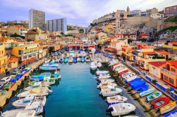 Colorful yacht harbour in the old city of Marseilles, France - GlobePhotos - royalty free stock images