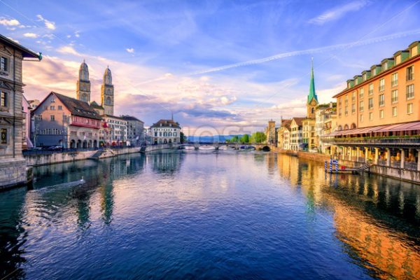 Old town of Zurich on sunrise, Switzerland - GlobePhotos - royalty free stock images