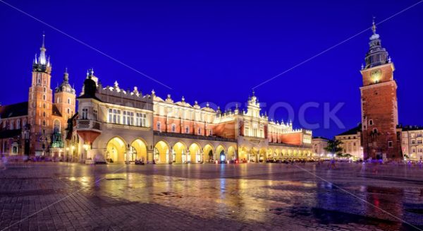 Panoramic view of Krakow Old Town Main Square, Poland - GlobePhotos - royalty free stock images