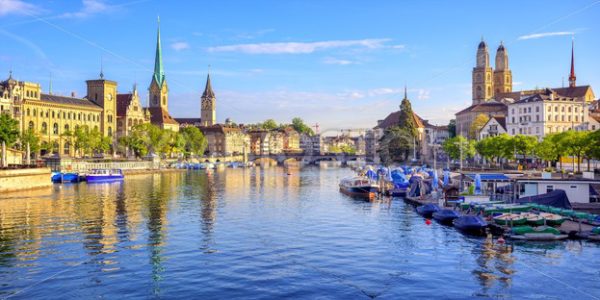 Panoramic view of the old town of Zurich, Switzerland - GlobePhotos - royalty free stock images