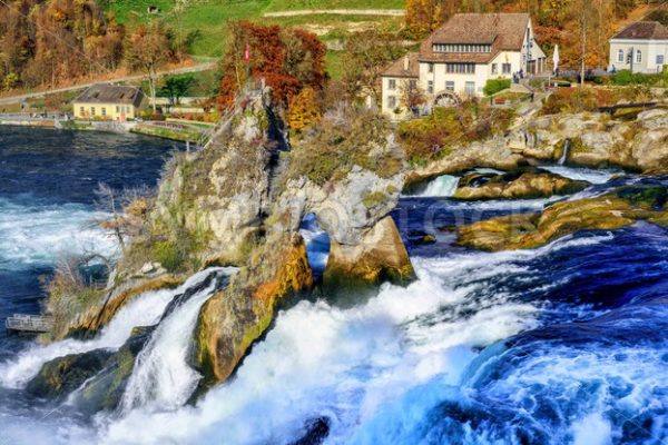 Rhine Falls in Switzerland, the largest waterfall in Europe - GlobePhotos - royalty free stock images