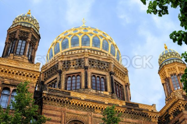 Golden Domes of the New Synagogue, Berlin, Germany - GlobePhotos - royalty free stock images