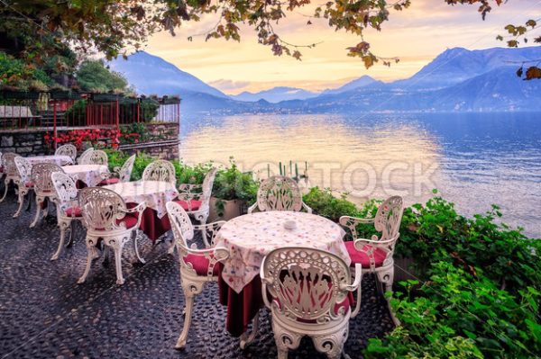 Lake Como and Alps Mountains on sunset, Italy - GlobePhotos - royalty free stock images