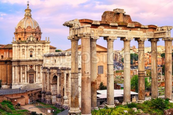 Roman Forum at sunset, Rome, Italy - GlobePhotos - royalty free stock images