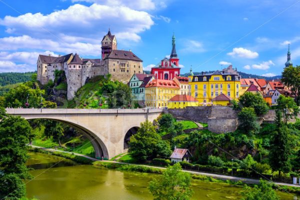 Town and Castle Loket near Karlovy Vary, Czech Republic - GlobePhotos - royalty free stock images