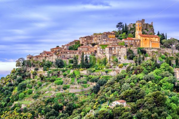 Eze village on hill top, French Riviera, Provence, France - GlobePhotos - royalty free stock images