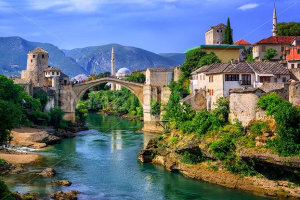 Old Bridge Stari Most in Mostar, Bosnia and Herzegovina - GlobePhotos - royalty free stock images