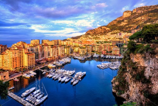 Port Fontvieille harbour in Old Town of Monaco - GlobePhotos - royalty free stock images