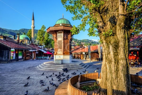 Sebilj fountain in the Old Town of Sarajevo, Bosnia - GlobePhotos - royalty free stock images