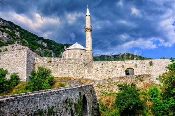 Stone fortress with a mosque in Travnik, Bosnia - GlobePhotos - royalty free stock images