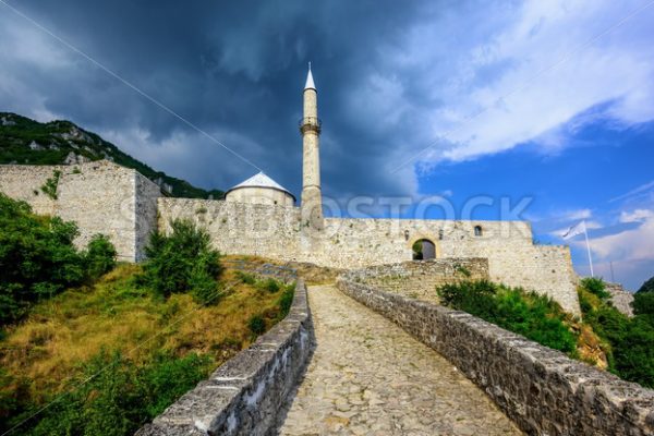 Stone fortress with a mosque in Travnik, Bosnia - GlobePhotos - royalty free stock images