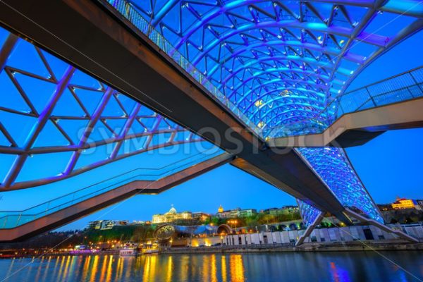 Bridge of Peace, Tbilisi, Georgia, at night - GlobePhotos - royalty free stock images