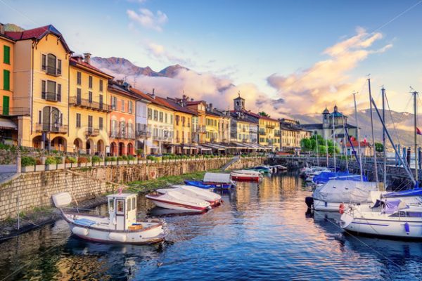 Cannobio Old Town port, Lago Maggiore lake, Italy - GlobePhotos - royalty free stock images