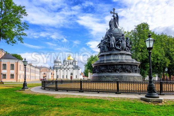 Millennium Monument and St Sophia Cathedral, Novgorod, Russia - GlobePhotos - royalty free stock images