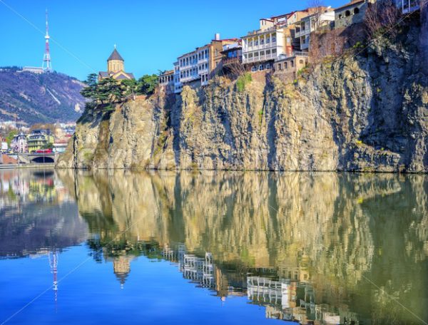 Old Town Tbilisi, Metekhi Rock and River, Georgia - GlobePhotos - royalty free stock images