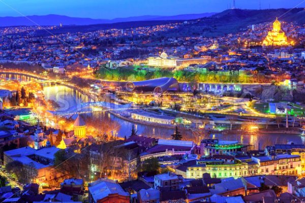 Tbilisi city, Georgia, at night - GlobePhotos - royalty free stock images