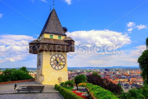 The historical Clock tower Uhrturm in Graz, Austria - GlobePhotos - royalty free stock images