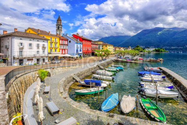 Ascona old town, Lago Maggiore, Switzerland - GlobePhotos - royalty free stock images