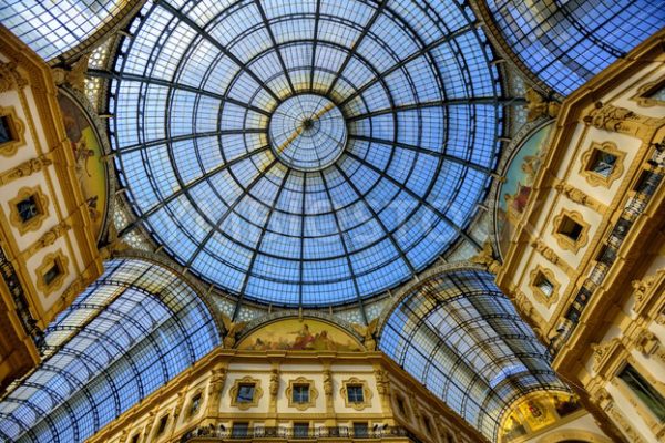 Glass domes of the Galleria Vittorio Emanuele II, Milan, Italy - GlobePhotos - royalty free stock images