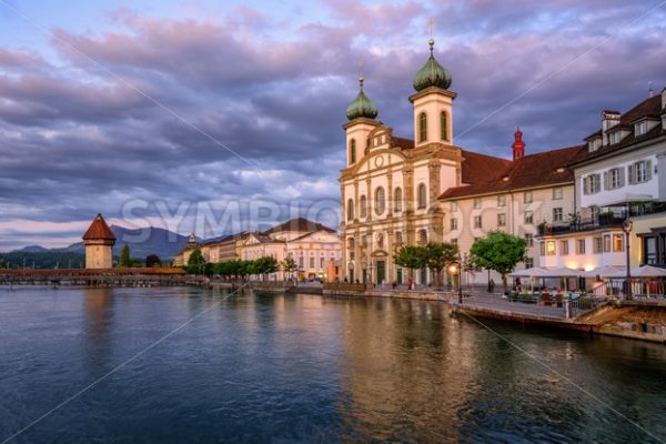 Medieval Old Town of Lucerne on sunset, Switzerland - GlobePhotos - royalty free stock images