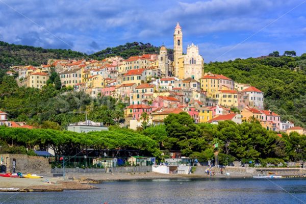 Medieval resort town Cervo on italian Riviera, Liguria, Italy - GlobePhotos - royalty free stock images