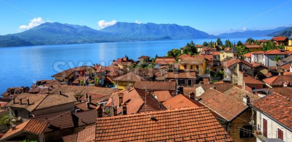 Red tiled roofs of Cannero old town, Lago Maggiore, Italy - GlobePhotos - royalty free stock images