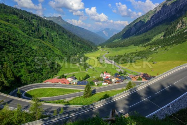 Winding motorway in a beautiful valley, Tyrol, Austria - GlobePhotos - royalty free stock images