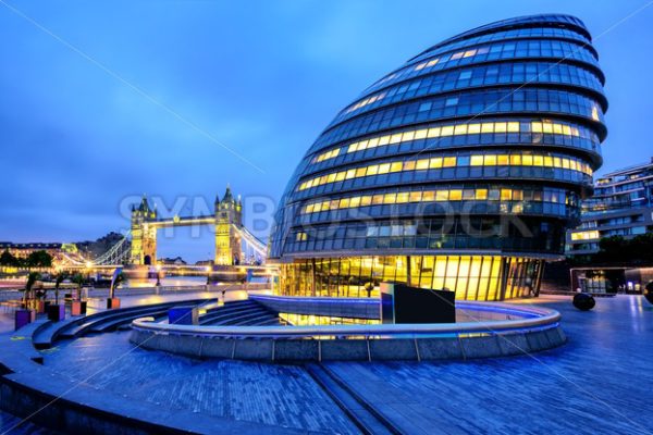 City Hall and Tower Bridge, London, England, UK - GlobePhotos - royalty free stock images