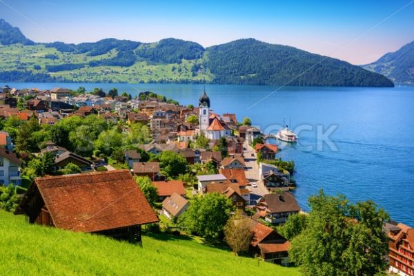 Lake Lucerne in the Alps mountains, Switzerland - GlobePhotos - royalty free stock images