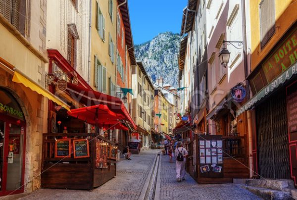 Main pedestrian street of Briancon town, Provence, France - GlobePhotos - royalty free stock images