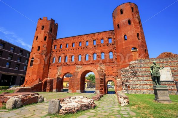 The Palatine Towers ancient roman gate, Turin, Italy - GlobePhotos - royalty free stock images