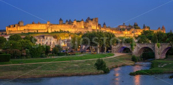 Carcassonne medieval Old Town, Languedoc, France - GlobePhotos - royalty free stock images