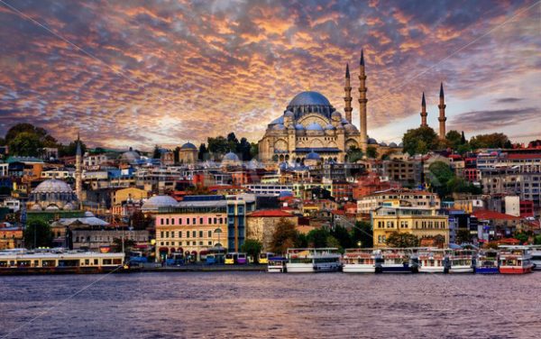 Istanbul city on dramatic sunset, Turkey - GlobePhotos - royalty free stock images